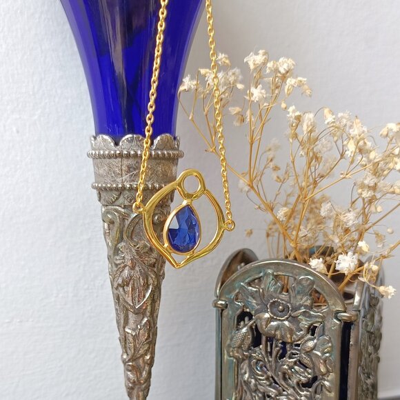 Tanzanite Sterling Silver 925 Dainty Chain Bracelet - 18K Gold Plated for Her - Picture 1 of 11